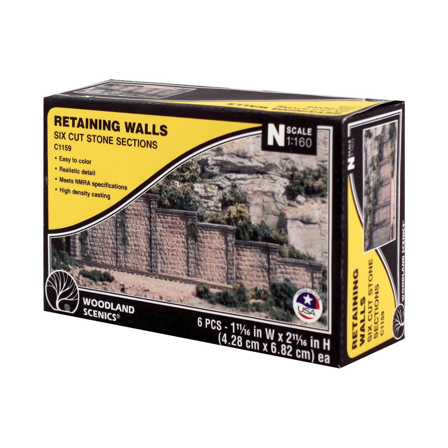 Woodland Scenics Wall Cut Stone (N) (6/Pk) C1159