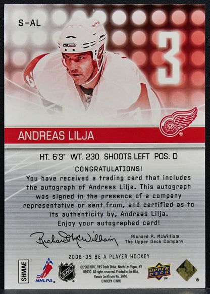2008-09 Upper Deck Be a Player Signatures Andreas Lilja S-AL Auto 0619