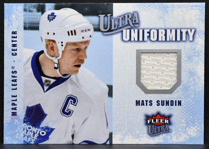 2008-09 Fleer Ultra Uniformity Mats Sundin UA-SU Toronto Maple Leafs Jersey 4652