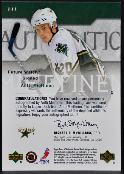 2003-04 SP Authentic Future Watch Auto Antti Miettinen 141 Stars RC Auto 437/900