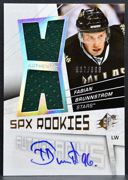 2008-09 SPx Rookies Jersey Auto Fabian Brunnstrom RC Auto 937/999 Jersey 8452