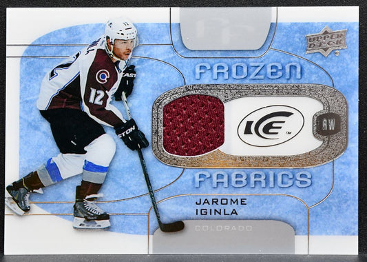 2015-16 Upper Deck Ice Frozen Fabrics Jarome Iginla FF-JI Avalanche Jersey 0765