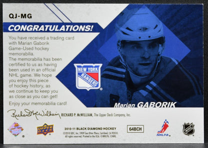 2010-11 Upper Deck Black Diamond Jerseys Quad Marian Gaborik Rangers Jersey 6814