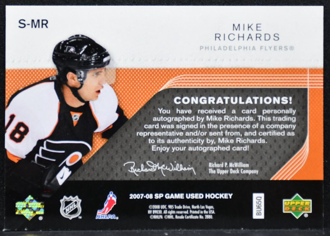 2007-08 SP Game Used SIGnificance Mike Richards S-MR Flyers Auto 48/50 3289