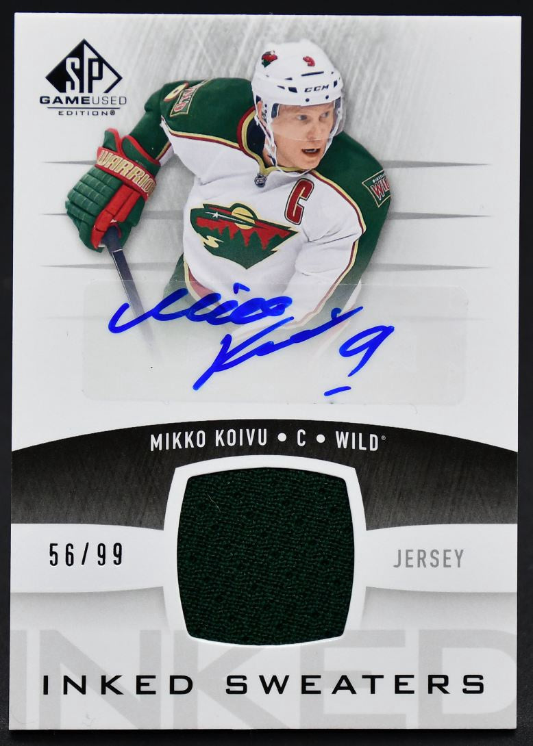 2013-14 SP Game Used Inked Sweaters Mikko Koivu IS-MK Auto 56/99 Jersey