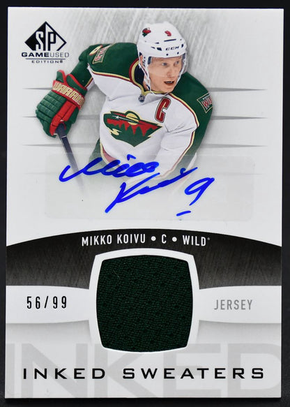 2013-14 SP Game Used Inked Sweaters Mikko Koivu IS-MK Auto 56/99 Jersey