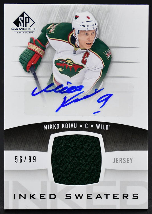 2013-14 SP Game Used Inked Sweaters Mikko Koivu IS-MK Auto 56/99 Jersey