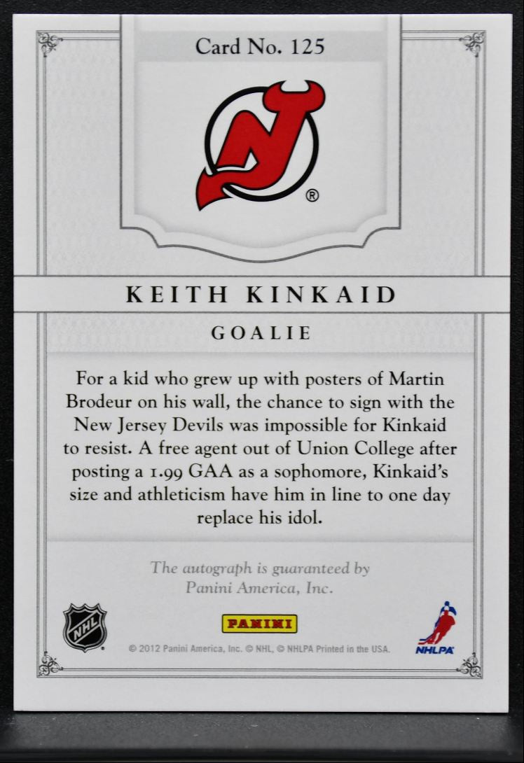 2011-12 Panini Dominion Auto Keith Kinkaid 125 Auto /199 4610