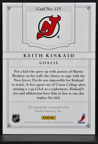 2011-12 Panini Dominion Auto Keith Kinkaid 125 Auto /199 4610