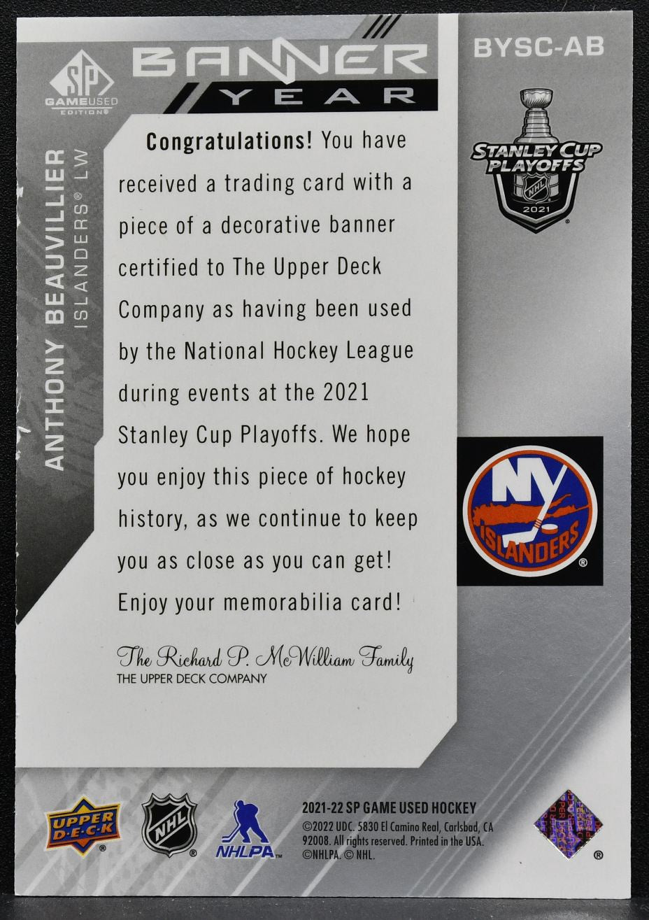 2021-22 SPGU 2021 NHL Stanley Cup Playoffs Banner Year Beauvillier Jersey 3529