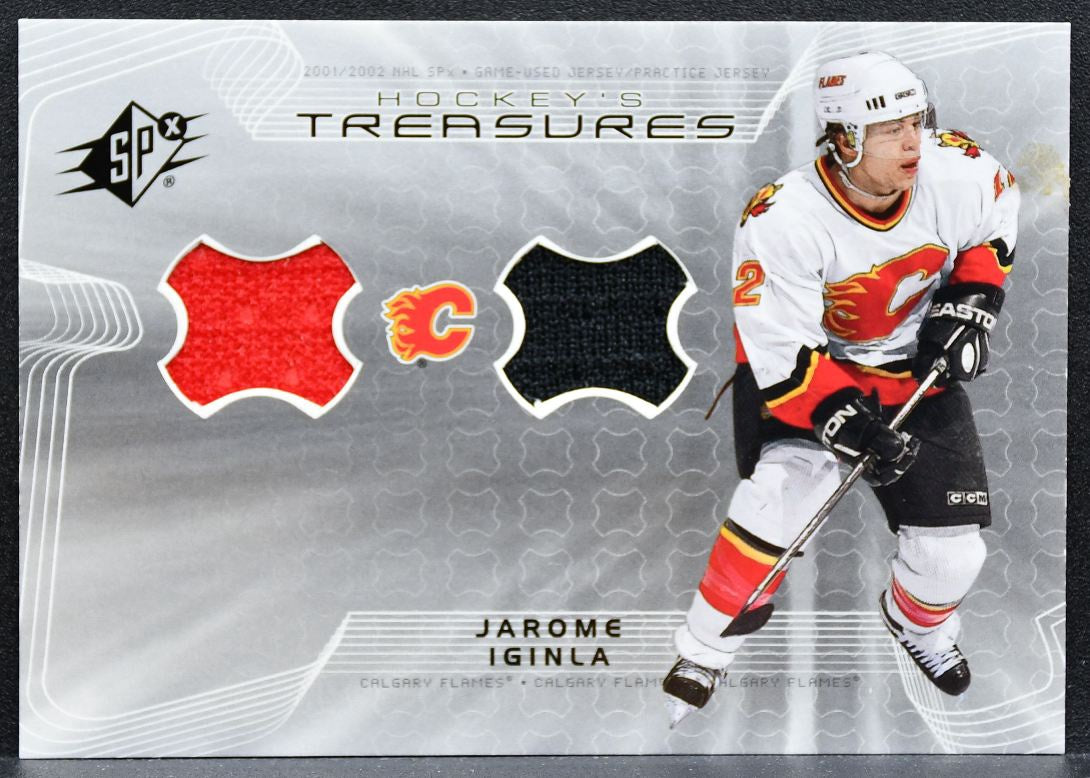 2001-02 SPx Hockey Treasures Jarome Iginla HT-JI Calgary Flames Jersey 9660
