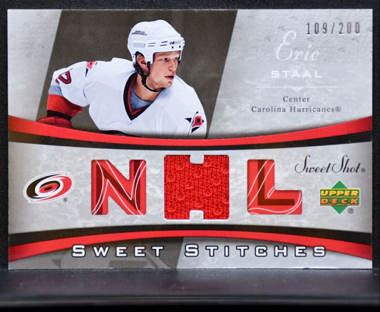 2006-07 UD Sweet Shot Stitches Eric Staal SS-ES Hurricanes 109/200 Jersey 7221
