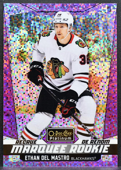 2024-25 OPC Platinum Marquee Rookie Violet Pixels Del Mastro Blackhawks RC 1594
