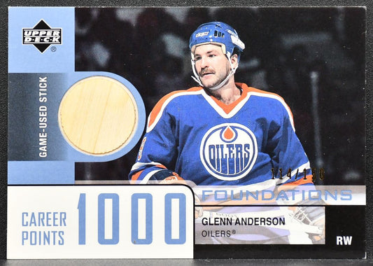 2002-03 Upper Deck Foundations 1000 Point Club Glenn Anderson AN Stick 8500