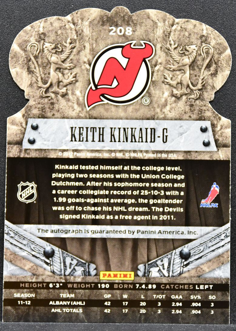 2011-12 Panini Crown Royale Royalty Rookie Signatures Keith Kinkaid RC Auto 0123