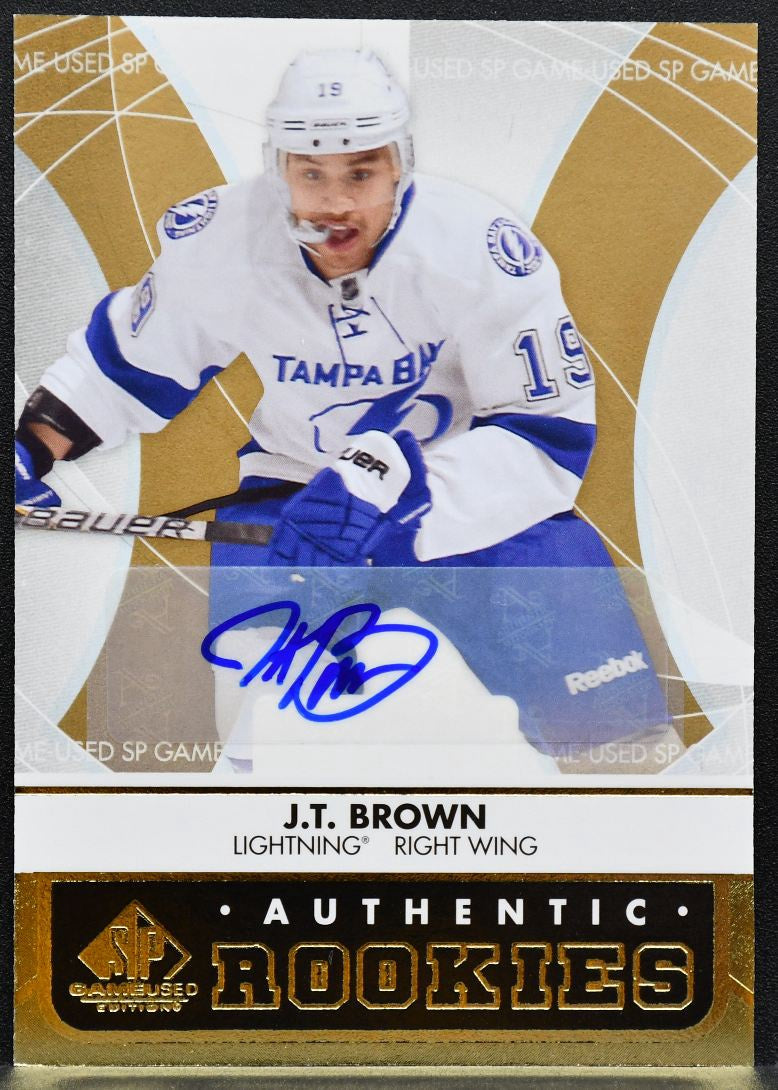 2012-13 SP Game Used Gold Authentic Rookies J.T. Brown Lightning RC Auto 1823