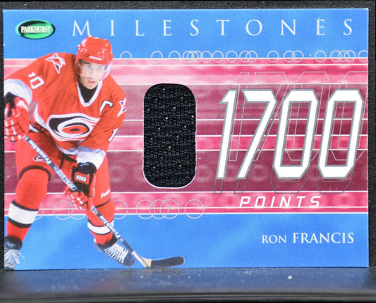 2001-02 Parkhurst Milestones 1700 Points Jersey Francis Hurricanes Jersey 2959