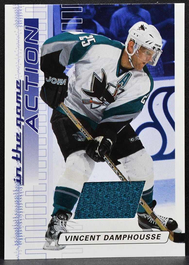 2003-04 ITG Action Sapphire Jersey Vincent Damphousse M-99 Sharks Jersey 1144
