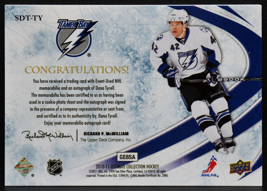 2010-11 UD Ultimate Collection Tyrell Lightning RC Auto 04/25 Patch 2940