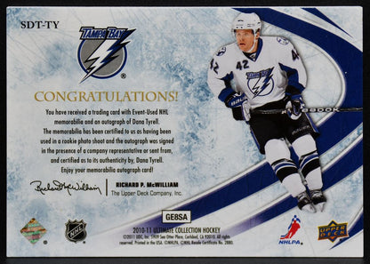2010-11 UD Ultimate Collection Tyrell Lightning RC Auto 04/25 Patch 2940