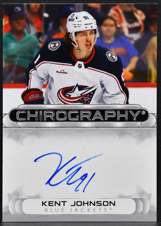 2023-24 SP Authentic Chirography Kent Johnson C-KJ Columbus Blue Jackets Auto