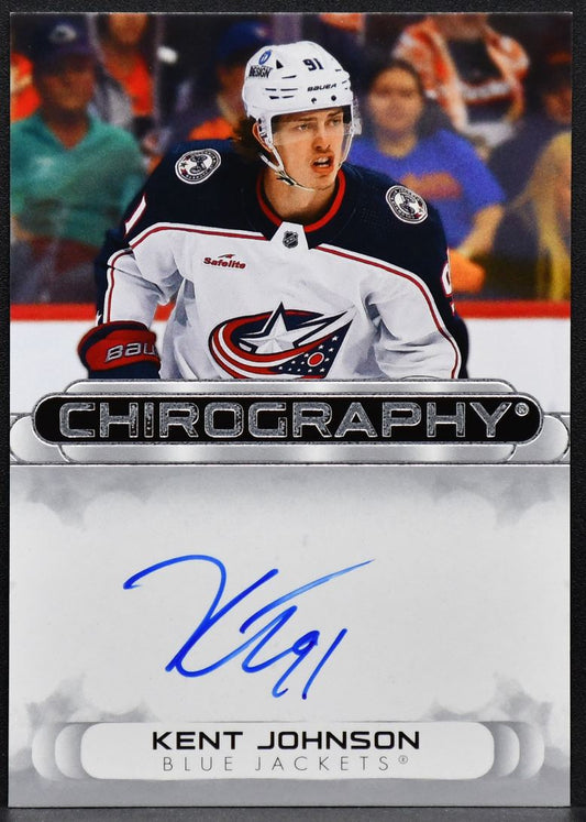 2023-24 SP Authentic Chirography Kent Johnson C-KJ Columbus Blue Jackets Auto