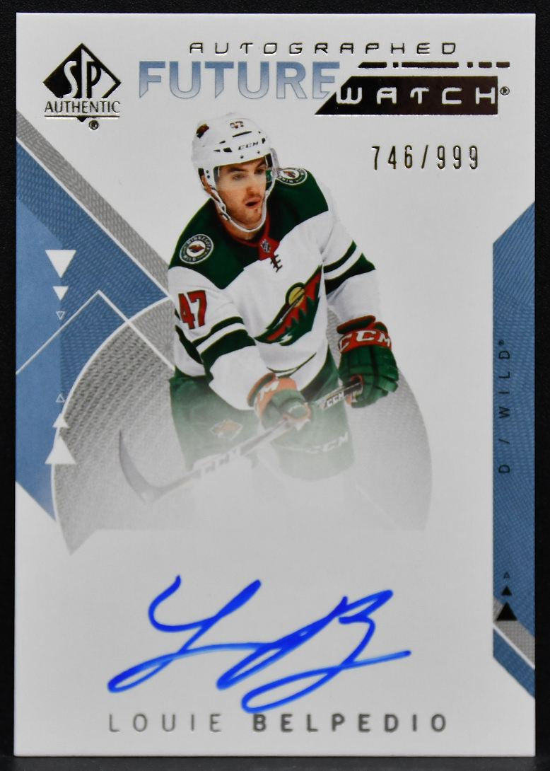 2018-19 SP Authentic Future Watch Louie Belpedio 179 Wild RC Auto 746/999 6382