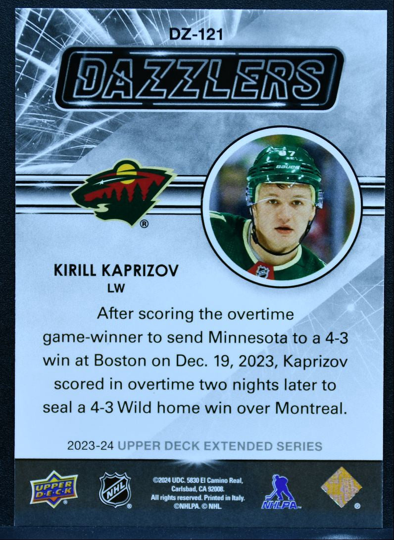 2023-24 Upper Deck Extended Series Dazzlers Pink Kirill Kaprizov Wild 0504