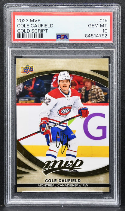 2023-24 Upper Deck MVP Gold Script Cole Caufield 15 Montreal Canadiens 2422