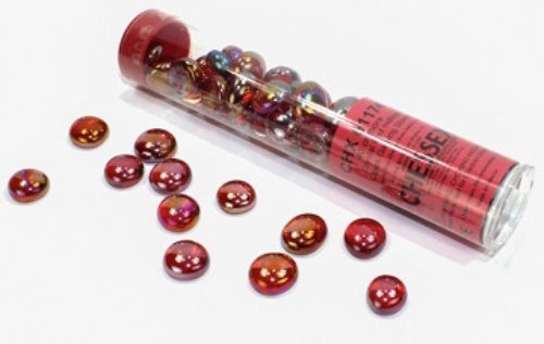 Glass Stones Crystal Red Iridized Qty 40 5.5 inches Tube Chessex (CHX01174)