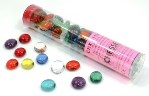 Glass Stones Translucent Mixed Colors Qty 40 Tube Chessex (CHX01195)