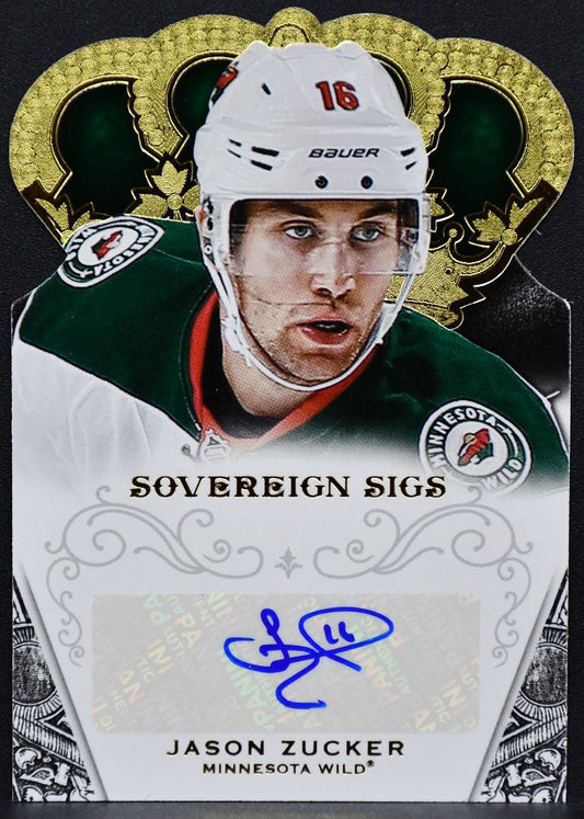 2013-14 Panini Crown Royale Sovereign Sigs Jason Zucker SO-JZU Wild Auto 2629