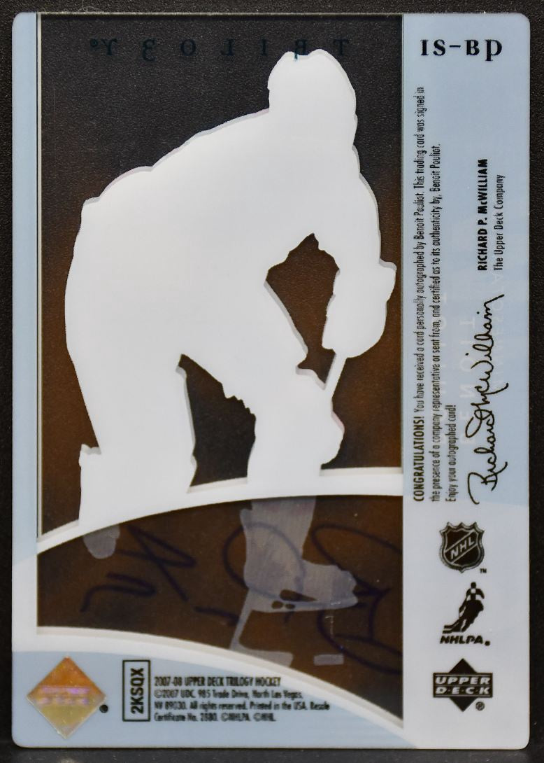 2007-08 Upper Deck Ice Scripts Benoit Pouliot IS-BP Minnesota Wild Auto 1837