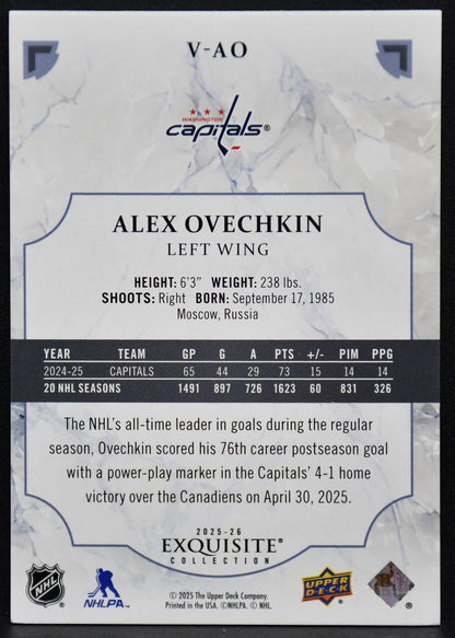 2025-26 Upper Deck Black Diamond Exquisite Collection Alex Ovechkin 114/399 1227