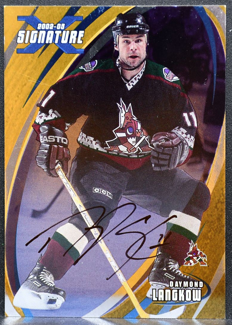 2002-03 In the Game Signature Gold Daymond Langkow 096 Phoenix Coyotes Auto 1639