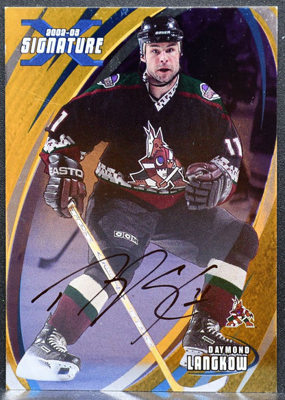 2002-03 In the Game Signature Gold Daymond Langkow 096 Phoenix Coyotes Auto 1639