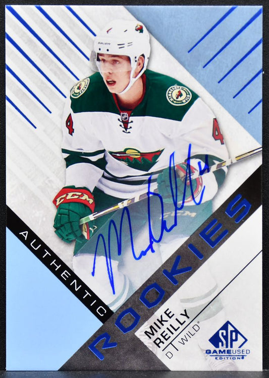 2016-17 SP Game Used Authentic Rookies Auto Blue Mike Reilly 153 RC Auto 0718