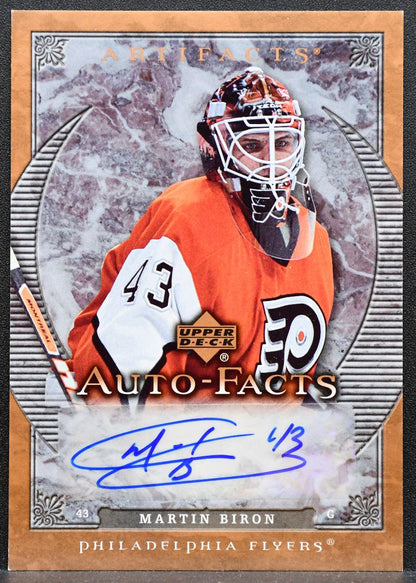 2007-08 Upper Deck Artifacts Auto-Facts Martin Biron AF-BI Flyers Auto 1759