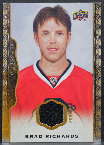 2014-15 UD Masterpieces Memorabilia Brad Richards 37 Blackhawks Jersey 4961