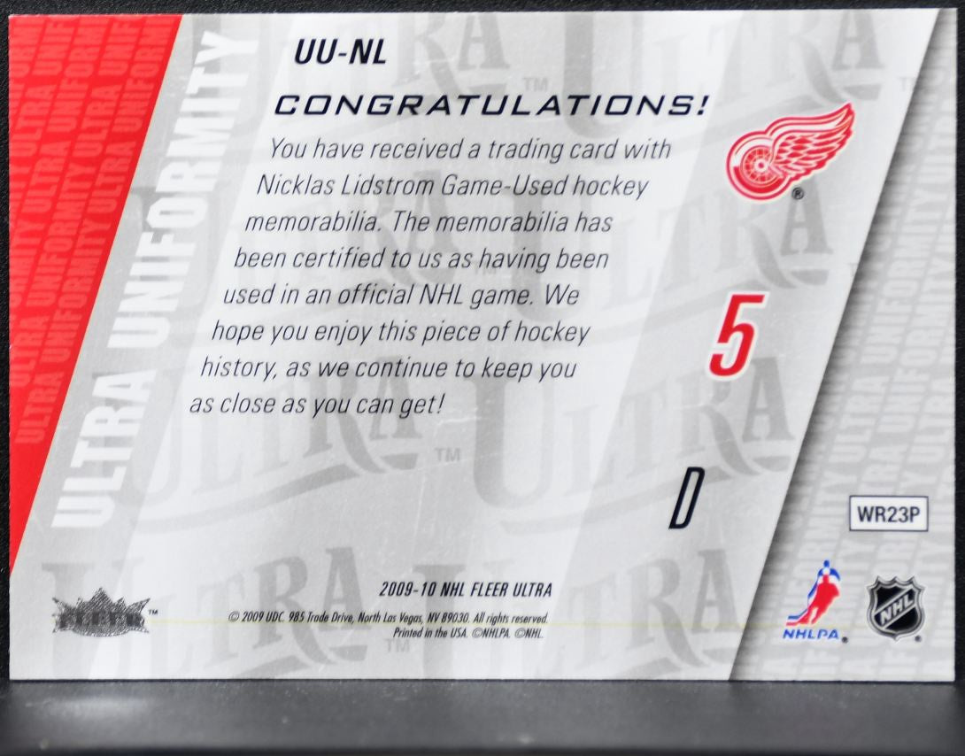 2009-10 Fleer Ultra Uniformity Nicklas Lidstrom UU-NL Jersey 2035