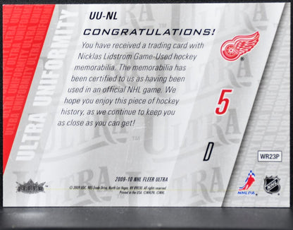 2009-10 Fleer Ultra Uniformity Nicklas Lidstrom UU-NL Jersey 2035