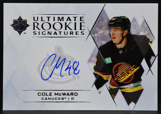 23-24 UD Ultimate Collection RC Signatures Cole McWard URS-CM Canucks RC Auto 5570