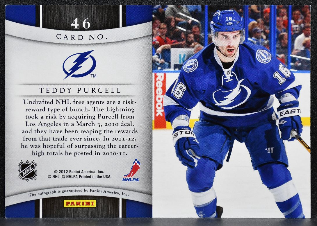 2011-12 Panini Titanium Reserve Autographs Teddy Purcell 46 Lightning Auto 8278