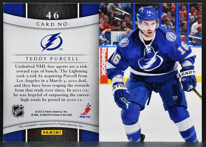 2011-12 Panini Titanium Reserve Autographs Teddy Purcell 46 Lightning Auto 8278
