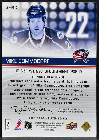 2008-09 Upper Deck Be A Player Signatures Mike Commodore S-MC Auto 4631