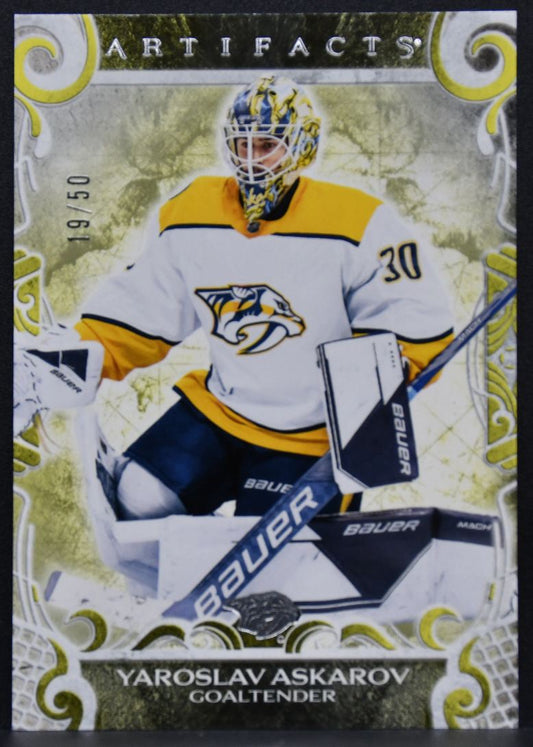 2024-25 UD Artifacts Yellow Yaroslav Askarov 115 Nashville Predators 19 /50 8403