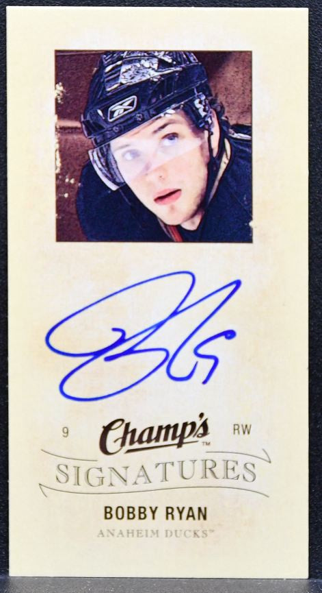 2009-10 Upper Deck Champ's Signatures Bobby Ryan CS-RY Anaheim Ducks Auto 0345