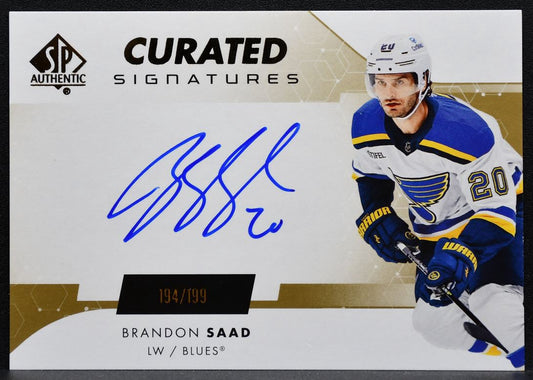 2022-23 SP Authentic Curated Signatures Brandon Saad Blues Auto 194/199 2331