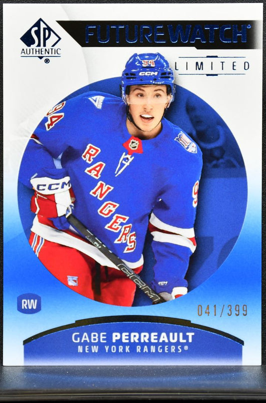 2025-26 SP Authentic Future Watch Limited Blue Perreault Rangers RC /399 9759