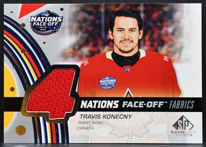 2025-26 SP Game Used 4 Nations Face Off Fabrics Konecny Canada Jersey 6088